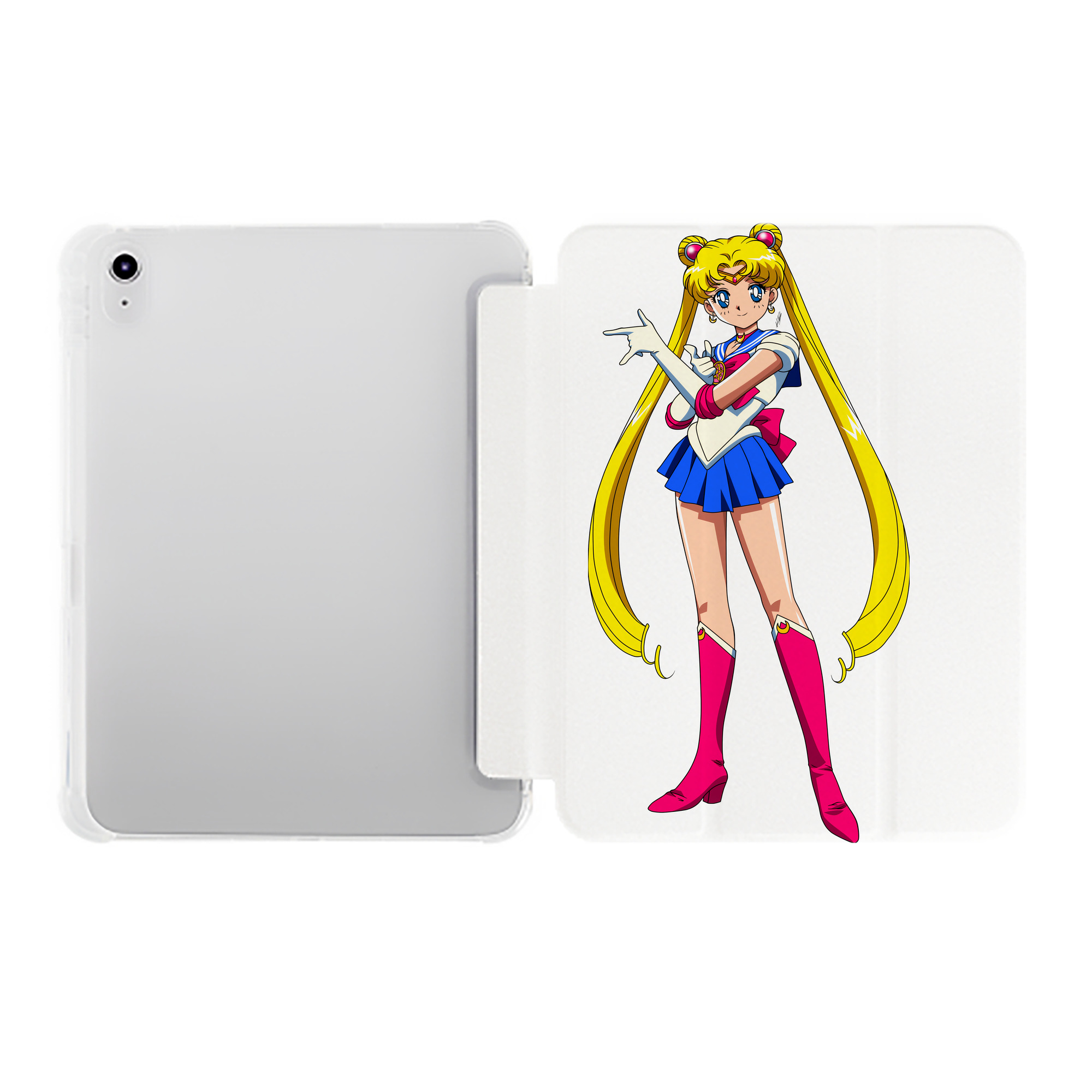 （画像用） 美少女戦士セーラームーン 月野 うさぎ つきの うさぎ Sailor Moon Tsukino Usagi IPad ケース ペン収納付き 三つ折りスタンド PUレザー×シリコン 対応機種9.5/10.5/10.9インチ